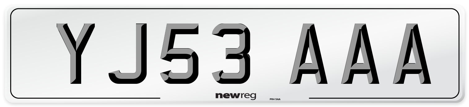 YJ53 AAA Number Plate from New Reg